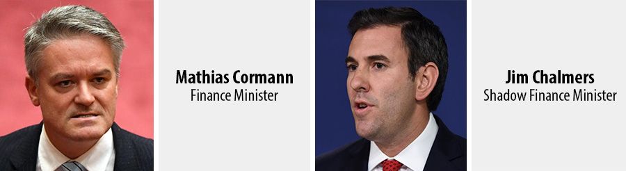 Finance Minister Mathias Cormann and Shadow Finance Minister Jim Chalmers