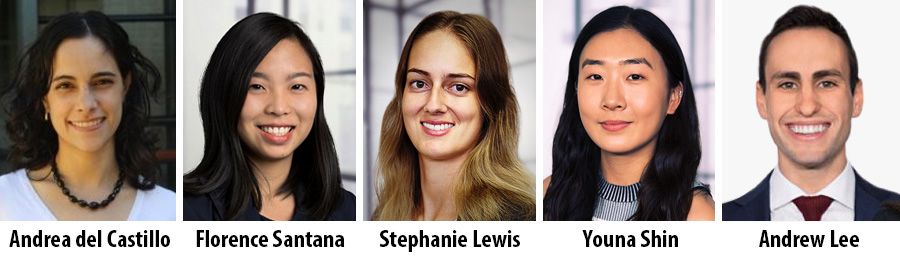 Andrea del Castillo, Florance Santana, Stephanie Lewis, Youna Shin and Andrew Lee