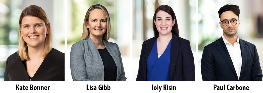 Kate Bonner, Lisa Gibb, Ioly Kisin and Paul Carbone