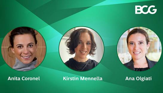 Anita Coronel, Kirstin Mennella and Analia Olgiati partner at BCG