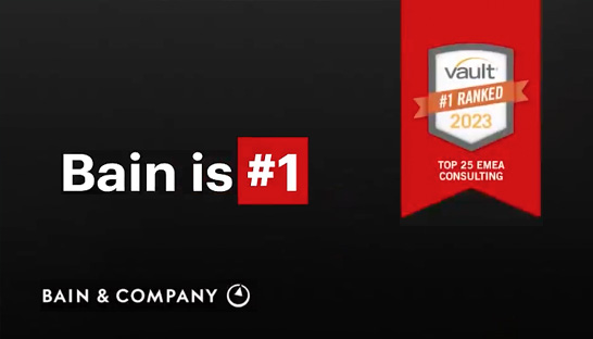 Bain named top consultancy across Vault’s 2023 rankings